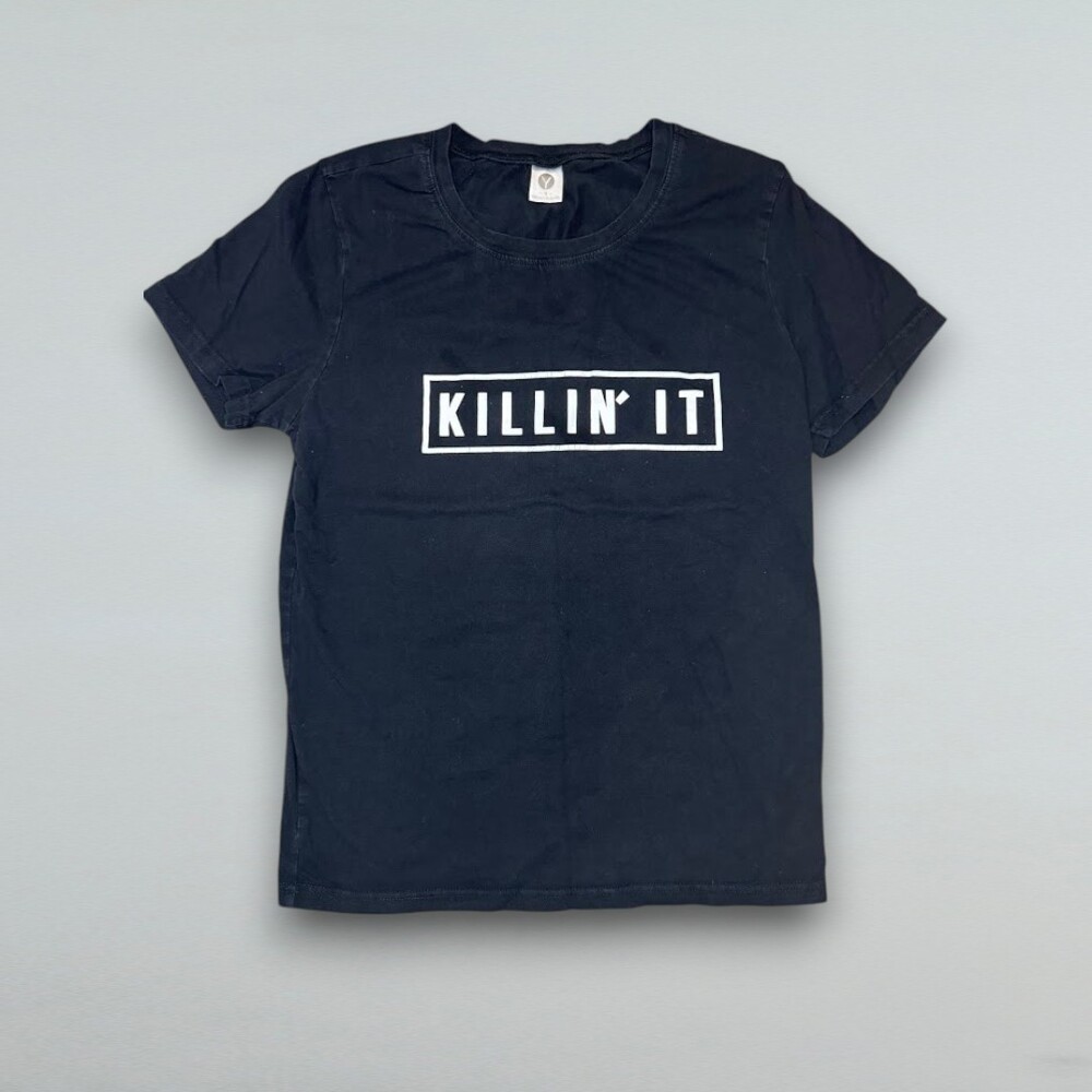 Killin' It Graphic T Shirt Black Short Sleeve Crew Neck Size Small - Picture 1 of 3